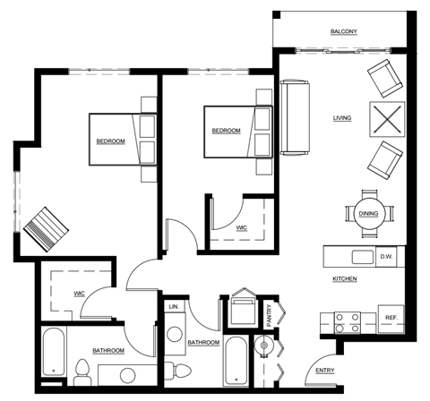 a blueprint of a floor plan of a house